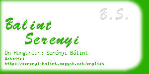 balint serenyi business card