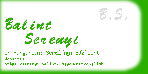 balint serenyi business card